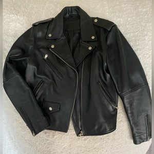 Levi Strauss & Co. Black Sheep Leather Motorcycle Zipper Jacket size Medium